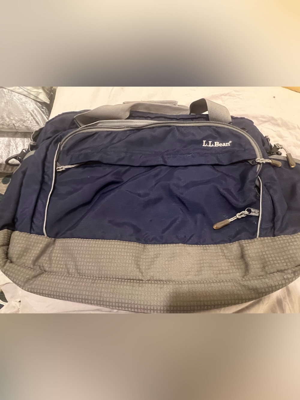 L.L.Bean Navy and Gray Laptop Briefcase